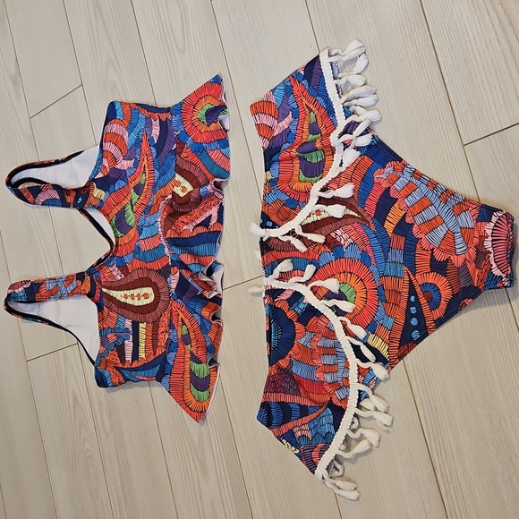 Boho Two Piece Swimsuit Womens Medium Swimwear - Picture 2 of 2